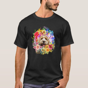 Blumenhund und Blumenfrühling und Bauernhof Welpe T-Shirt