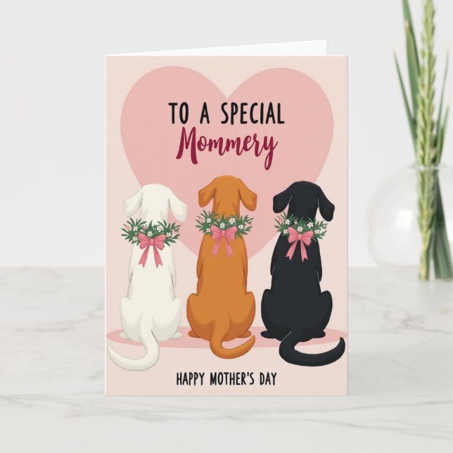 Blumenhunde Muttertagskarte Karte (Vorderseite)