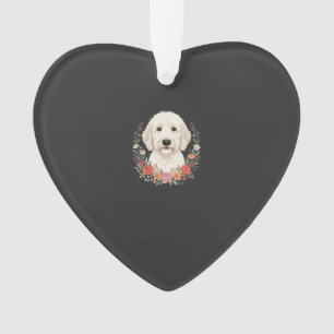 Blumenhundefoto Botanischer Kranz Ornament