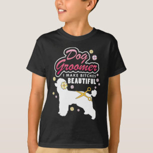 Blumenhundegroomer-Geschenk-Haustier-pflegender T-Shirt