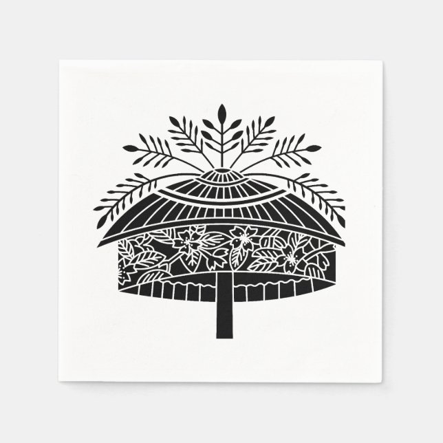 Blumenhut Serviette (Vorderseite)
