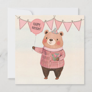 Blumenhütte mit rosa Kariertem Pullover Einladung