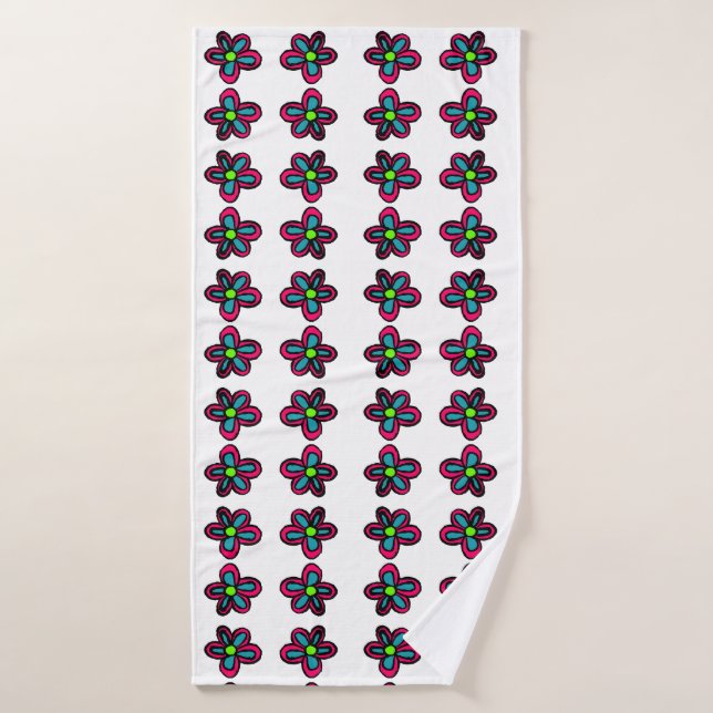 Blumenillustration Badehandtuch (Badehandtuch)