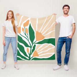 Blumenillustration Fleecedecke