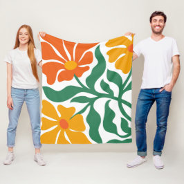Blumenillustration Fleecedecke