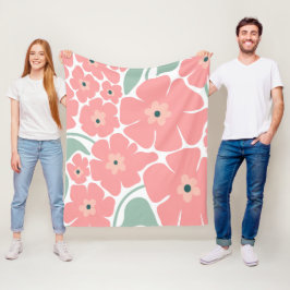Blumenillustration Fleecedecke