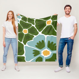 Blumenillustration Fleecedecke