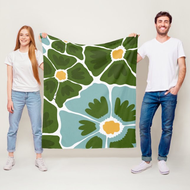 Blumenillustration Fleecedecke (Beispiel)