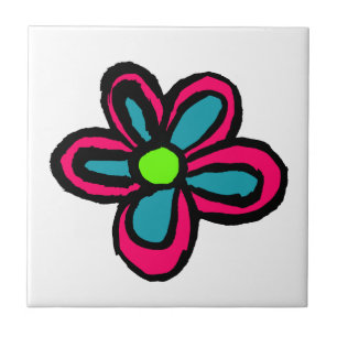 Blumenillustration Fliese