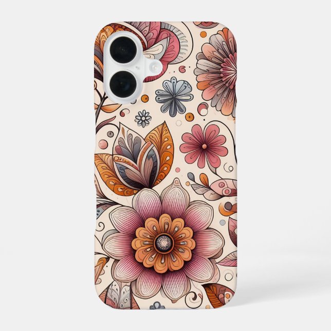Blumenillustration iPhone-Hülle Slim iPhone 16 Hülle (Rückseite)