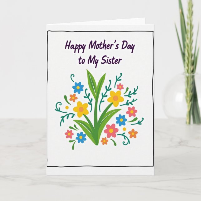 Blumenillustration Mutter Karte (Vorderseite)