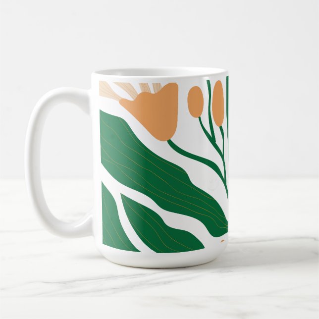 Blumenillustrationskunstwerk Kaffeetasse (Links)