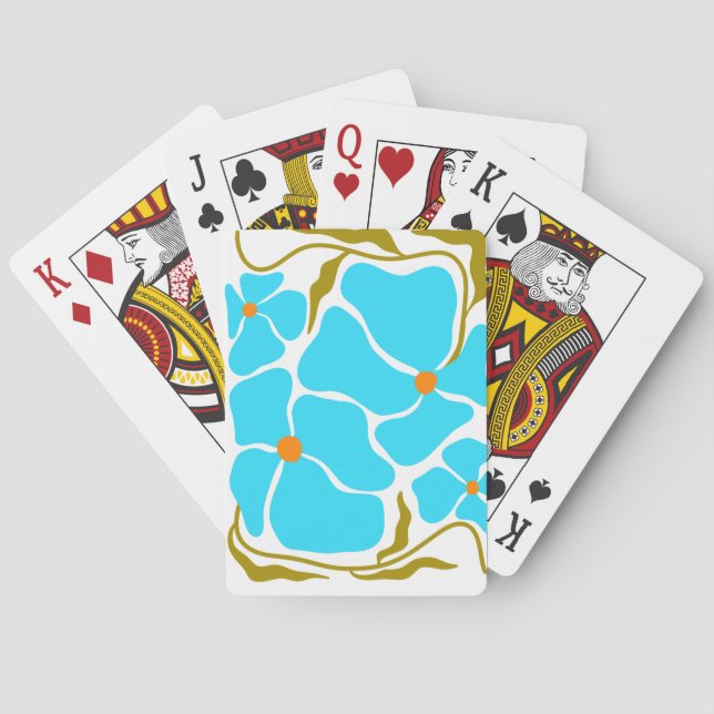 Blumenillustrationskunstwerk Spielkarten (Rückseite)