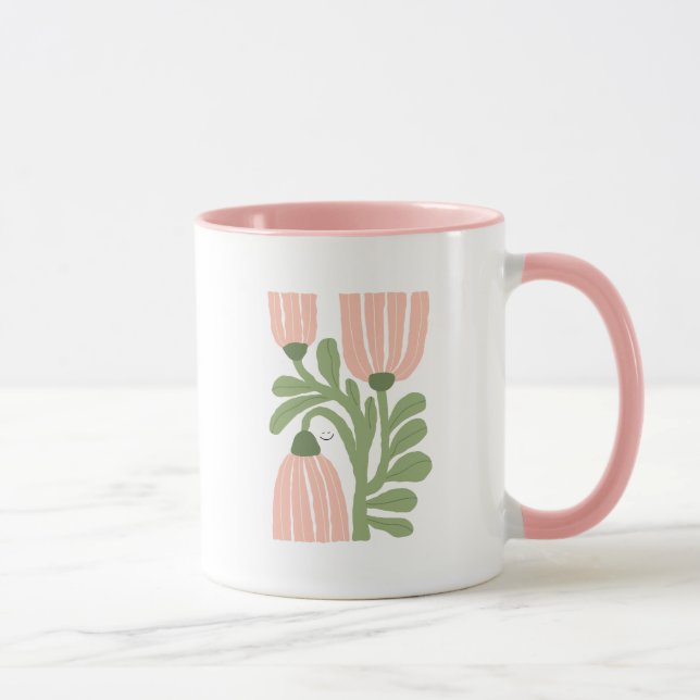 Blumenillustrationskunstwerk Tasse (Rechts)