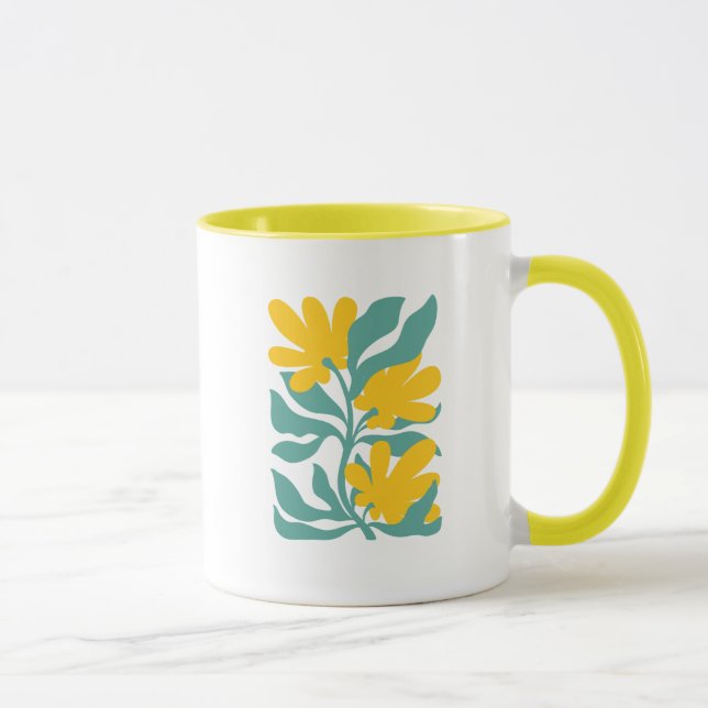 Blumenillustrationskunstwerk Tasse (Rechts)