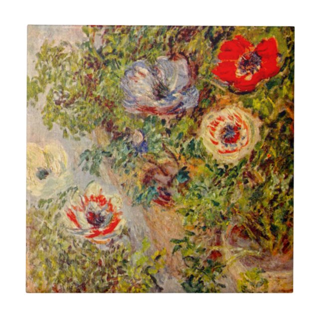 Blumenimpressionist Painting - Claude Monet Fliese (Vorderseite)
