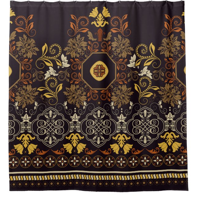 Blumeninder: farbenfroh gestreift Nahtlos. Duschvorhang (Vorderseite)