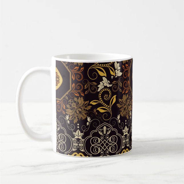 Blumeninder: farbenfroh gestreift Nahtlos. Kaffeetasse (Links)