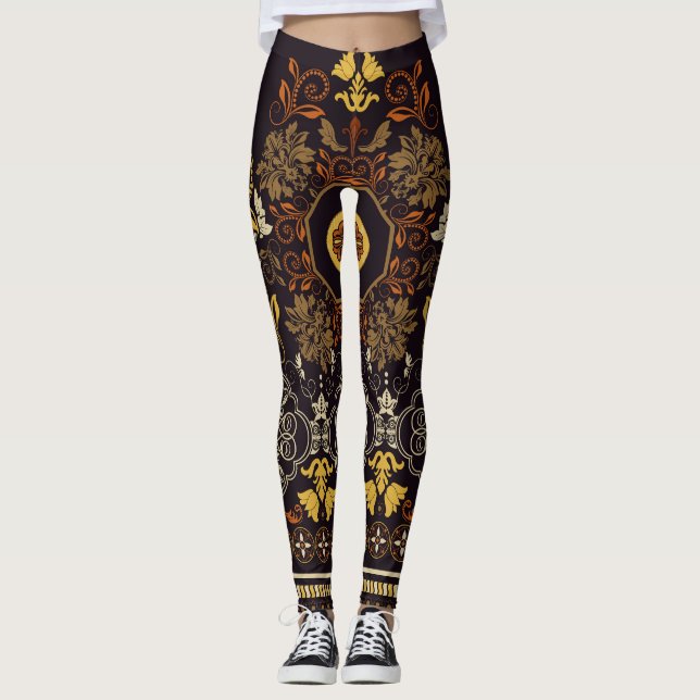 Blumeninder: farbenfroh gestreift Nahtlos. Leggings (Vorderseite)