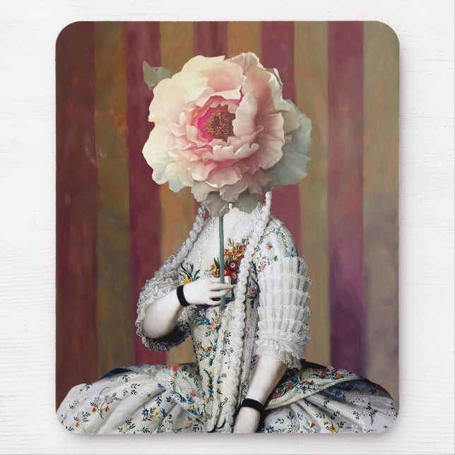 Blumenintrikum Rosa-Peony-Maske Mousepad (Vorne)