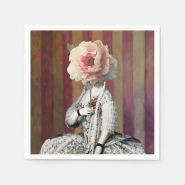 Blumenintrikum Rosa-Peony-Maske Serviette