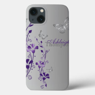 BlumeniPad Air ケース des lila, grauen iPhone 13 Hülle