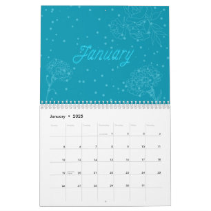 Blumenjahr: niedliche bunt saisonale Blume Kalender