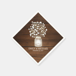 Blumenjar rustikale Hochzeit Serviette