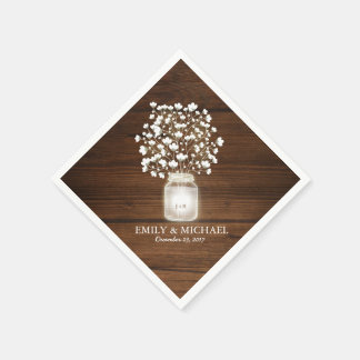 Blumenjar rustikale Hochzeit Serviette