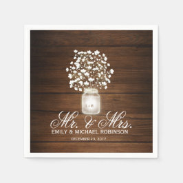 Blumenjar rustikale Hochzeit Serviette