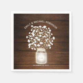 Blumenjar rustikale Hochzeit Serviette