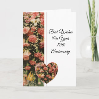 Blumenjubiläum Personalisiert 70. Hochzeitstag Karte