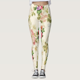 Blumenjugendliche, weiße Leggings