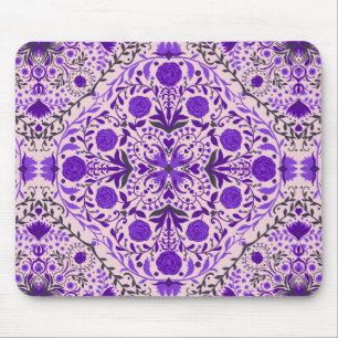 Blumenkacheln in violett- und wattenrosa mousepad