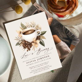 Blumenkaffee Liebe ist das Brechen Foto Brautparty Einladung