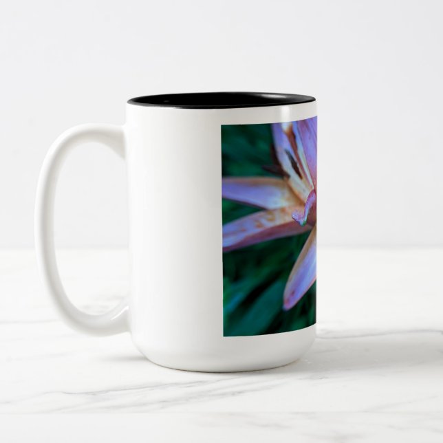 Blumenkaffee-Tasse Zweifarbige Tasse (Links)