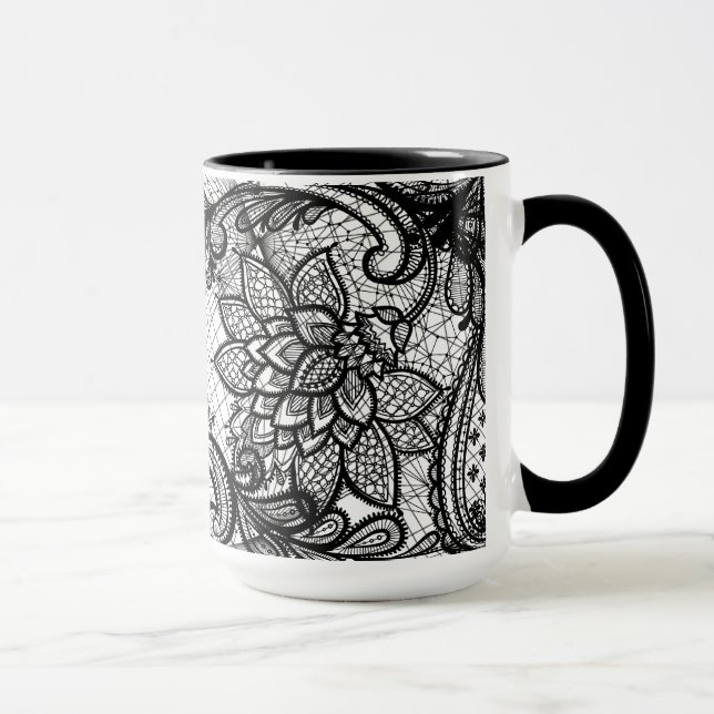 BlumenKaffeetasse der spitze-B&W Tasse (Rechts)