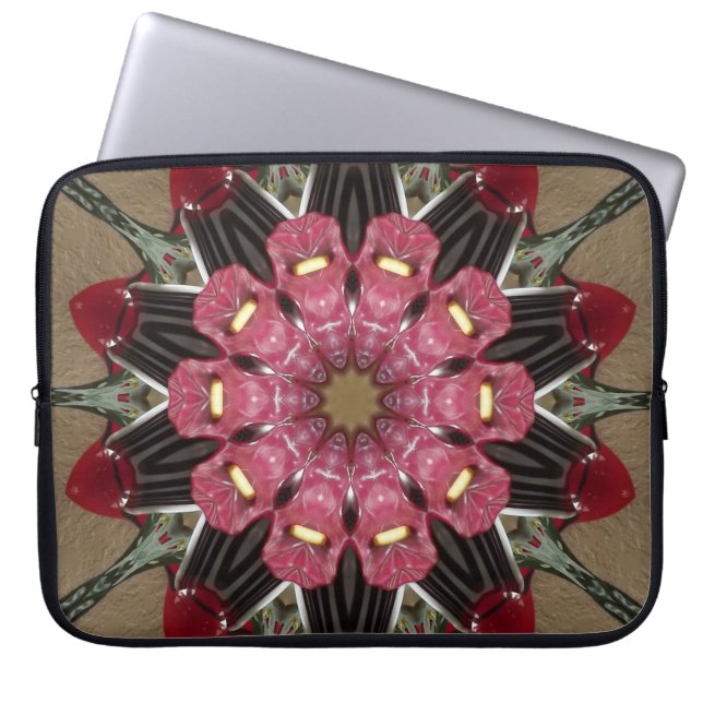 BlumenKaleidoskop-Laptop-Hülse Laptopschutzhülle (Vorderseite)