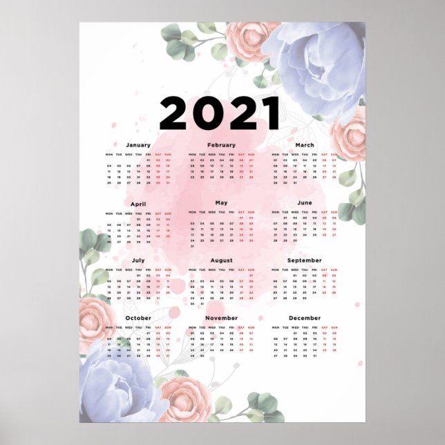 Blumenkalender 2021 poster (Vorne)