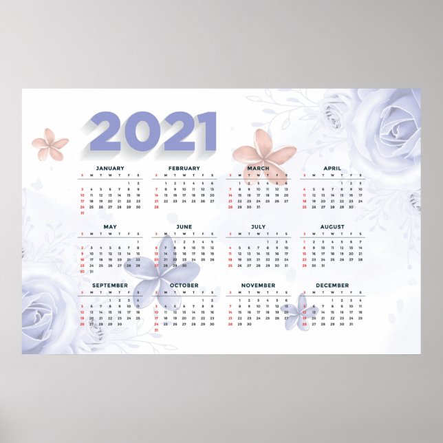 Blumenkalender 2021 poster (Vorne)