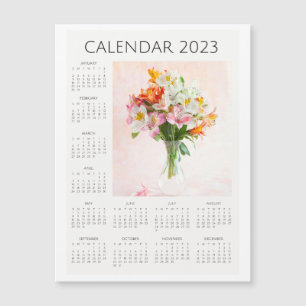 Blumenkalender 2023 , Blume-Kalender Magnetkarte