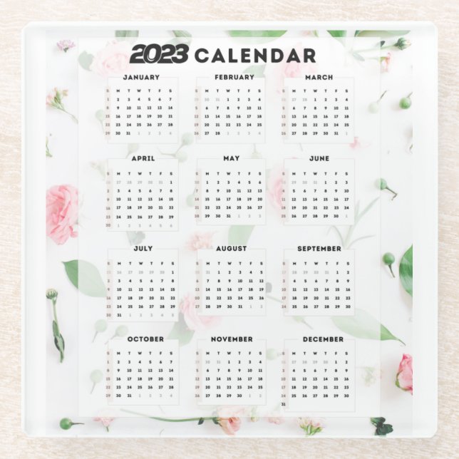 Blumenkalender 2023 glasuntersetzer (Vorderseite)