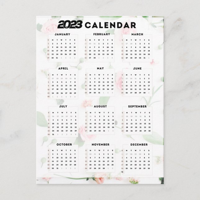 Blumenkalender 2023 postkarte (Vorderseite)