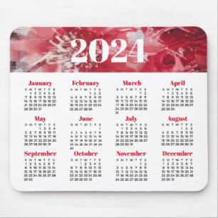 Blumenkalender 2024 mousepad
