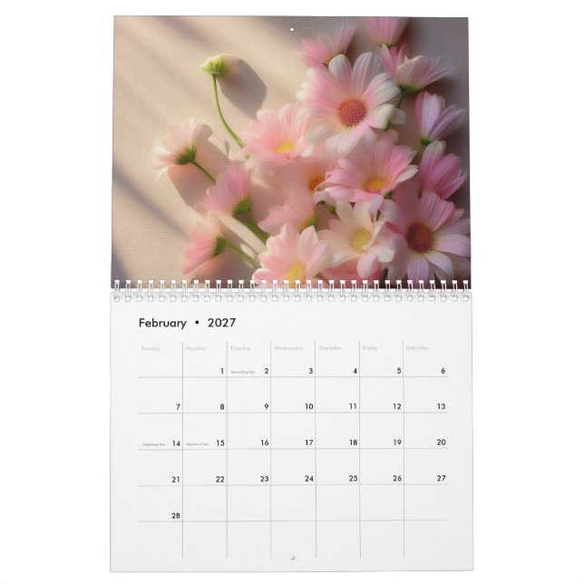 Blumenkalender 2025: Bereich der botanischen Blume Kalender (Feb 2027)