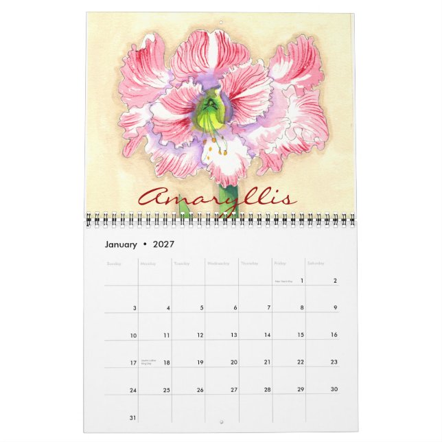 Blumenkalender Kalender (Jan 2027)