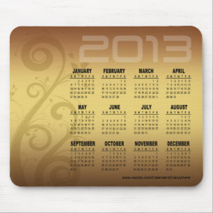 Blumenkalender Mousepad Gold der rebe-2013