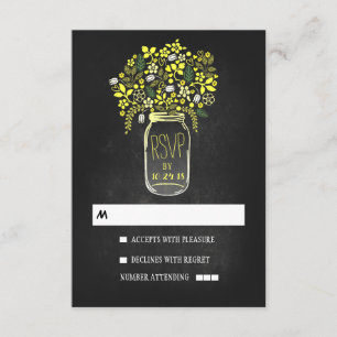 Blumenkalkbrett Hochzeit RSVP Karte