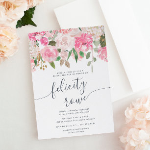 Blumenkalligrafie-Brautparty Einladung