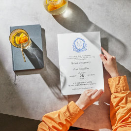 Blumenkalligraphie-Monogramm für Hochzeitblütenblü Einladung